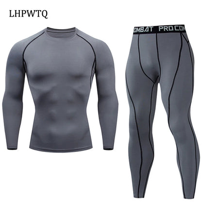 Winter Top Quality New Thermal Underwear Men Underwear Sets Compression Fleece Sweat Quick Drying Thermo Underwear Man Clothing